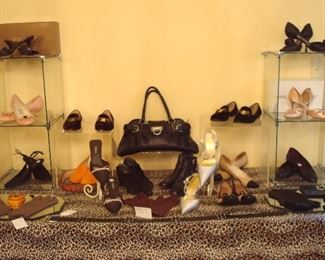 Dining Room-THE Boutique:  This mini-boutique has quality fashions including designer shoes, gloves, and one purse.  Most shoes range in sizes from 7-l/2 - 8 - 8-l/2.  Closer photos are coming up!