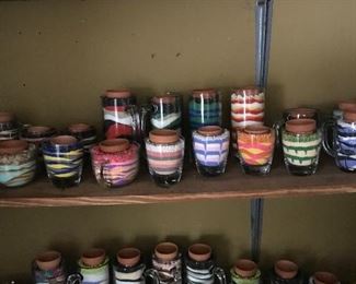 Sand art flower pots and candle holders 
