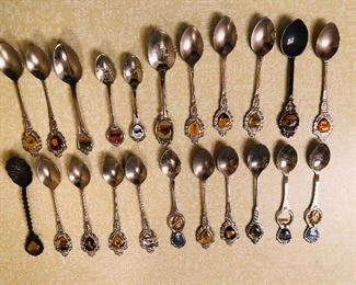 Collection of souvenir state spoons