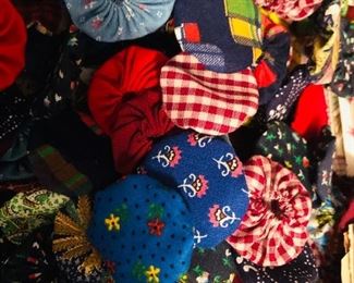 Pin wheel quilt pieces. Many different quilt pieces waiting for you to finish them