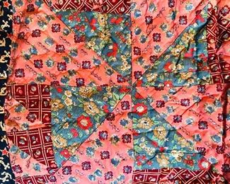 Hand made pinwheel quilt