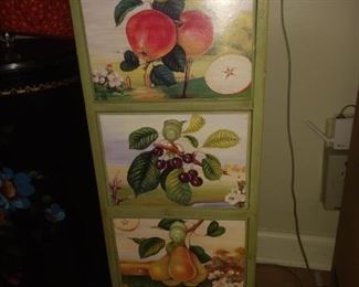 Cute small veggie cabinet.