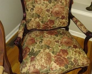 Beautiful fabric covered arm chair.