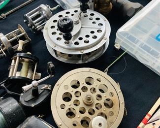 Fishing lures, Reeks, and Fly Rods including Heddon Paw Paw and South Bend