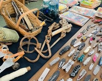 large primitiveitems  and knive collection 