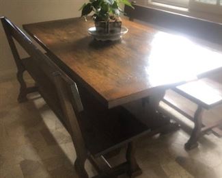 Nice ranch style dining table with 2 benches...