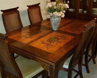 Beautiful Oriental Dining Table w/6 Chairs by Bassett
