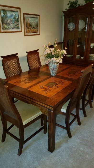 Beautiful Oriental Dining Table w/6 Chairs by Bassett