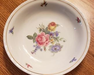 Schonwald Gold ring, floral, embossed edge bowls Made in Germany