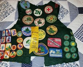 Vintage Girl Scout Vest full of Badges