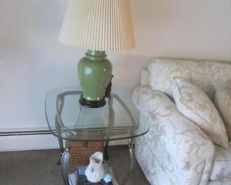 Glass & Brass End Table