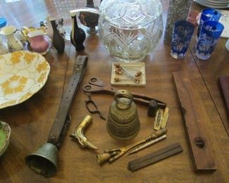 Wooden implements, bells