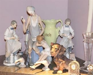Lladros, Small Clocks and more