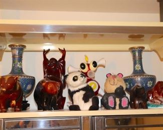 Pair of Decorative Urns and Bric-A-Brac