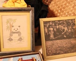 Panda Drawing and Vintage Photo