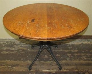Oak Top Table w/Iron Base