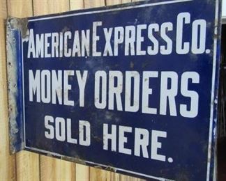 Porcelain American Express Co. Flange Sign