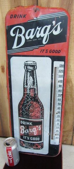 1961 Metal Barq's Root Beer Thermometer 