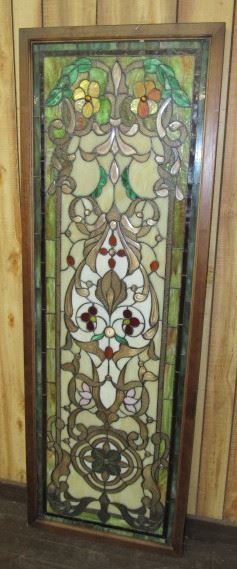 69" Tall Framed Stain Glass Window