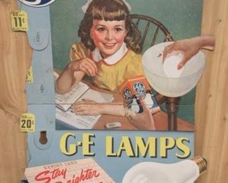 Cardboard GE Lamps Sign