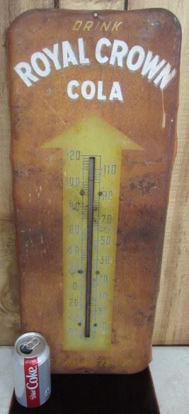 Metal Royal Crown Cola Thermometer 
