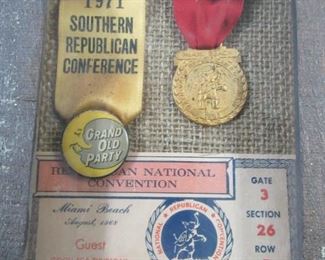 1971 Southern Republican Conference Button & Ticket