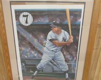 Mickey Mantle Lithograph - Artist Signed & Dated
