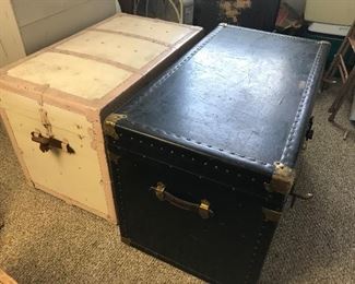 Vintage and antique trunks.