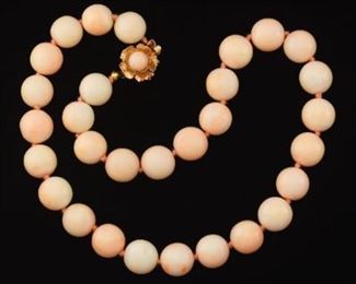 Angel Skin Coral Bead Necklace 