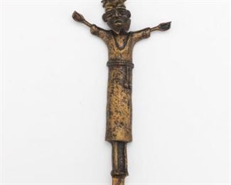 Antique African Brass Crucifix