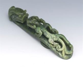 Carved Jade Belt Hook