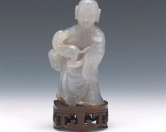 Carved Jade Figure with Dog