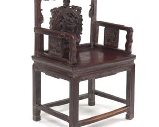 Chinese Carved Hardwood Chair