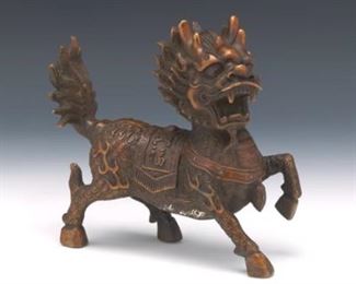 Chinese Qilin Bronze Sculpture 