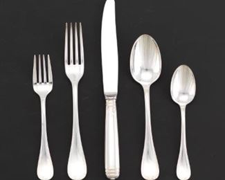 Christofle Sterling Five Piece Flatware Service for Eight, 