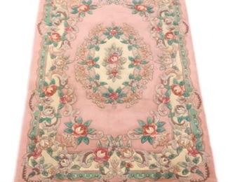 Fine Hand Knotted French Aubusson Design Sculptured Carpet