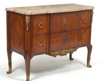 Francois Linke Signed Louis XVXVI Marquetry Commode with Marble Top, ca. 19th Century 