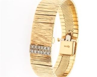 Ladies Baume  Mercier Gold and Diamond Watch 