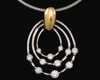 Ladies Diamond Gold Necklace on Chain 