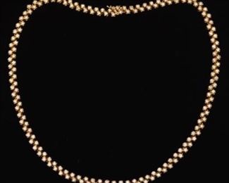 Ladies Gold and 5.55 Ct Total Diamond Serpentine Necklace 