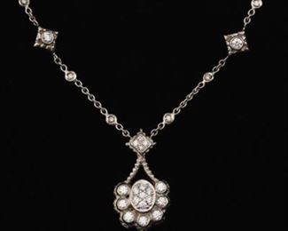 Ladies Gold and Diamond Necklace 