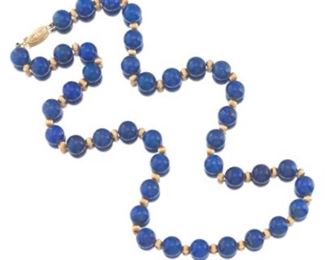 Ladies Gold and Lapis Lazuli Necklace 