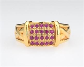 Ladies Gold and Ruby Ring 