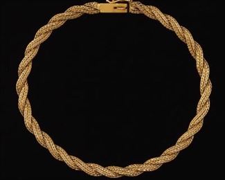 Ladies Gold Parisian Wheat Braided Bracelet 