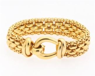 Ladies Gold Wide Bracelet 