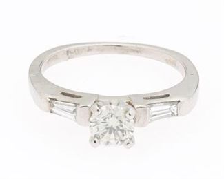 Ladies Platinum 0.55 Ct Diamond Ring 