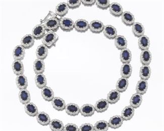 Ladies Sapphire and Diamond Necklace, AIG Report 