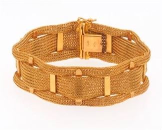 Ladies Vintage Wide Woven Bracelet 