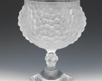 Lalique Frosted Glass Grape Vase