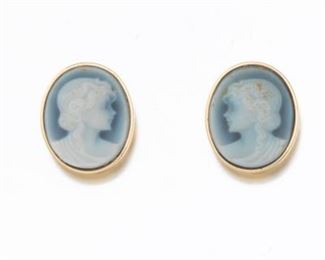 Pair of Blue Wedgwood Earrings 